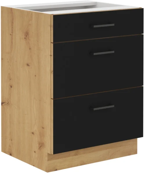 Apakšējais skapis 60 cm ar atvilktnēm Modena 60 D 3S BB Premium Box