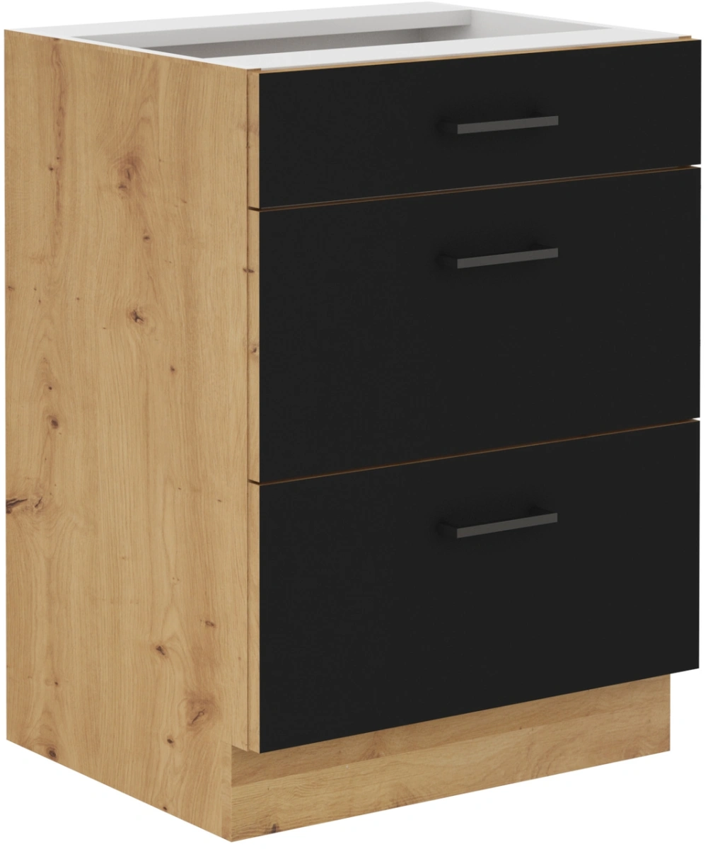 Apakšējais skapis 60 cm ar atvilktnēm Modena 60 D 3S BB Premium Box