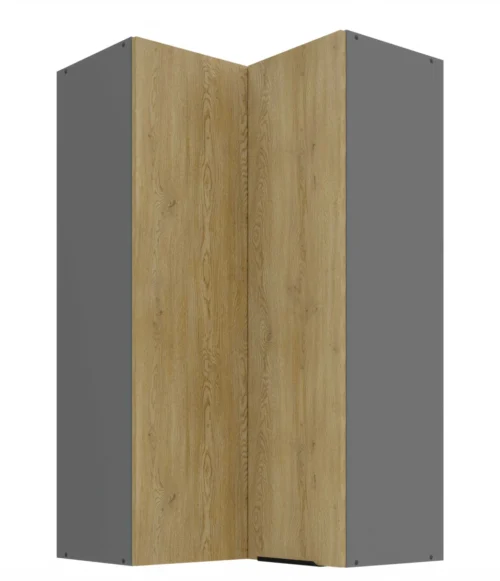 Augšējais stūra skapis 60/60 cm Cremona antracīta krāsā 60×60 GN-108 2F 90 grādi