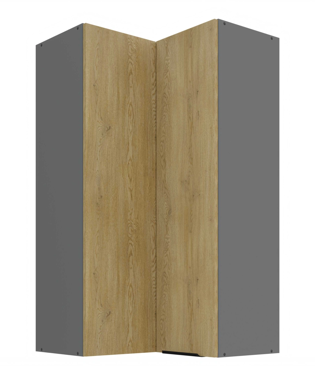 Augšējais stūra skapis 60/60 cm Cremona antracīta krāsā 60x60 GN-108 2F 90 grādi