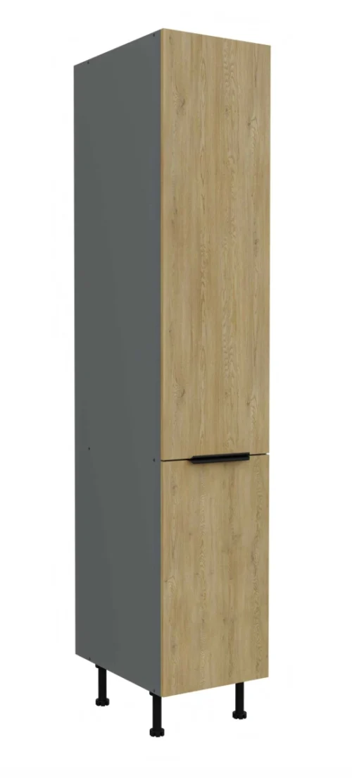 Kolonnas pieliekamā skapis 40 cm ar plauktiem Cremona antracīta krāsā 40 DK-210 2F