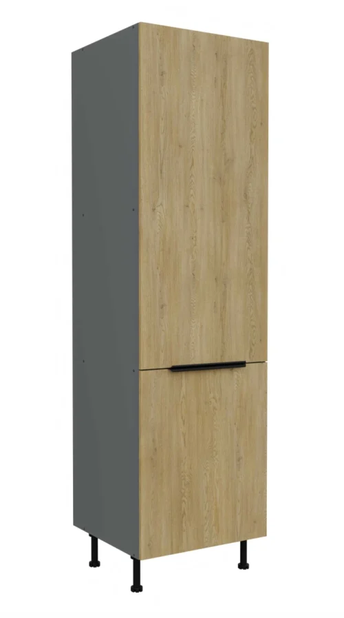 Kolonnas pieliekamā skapis 60 cm ar plauktiem Cremona antracīta krāsā 60 DK-210 2F