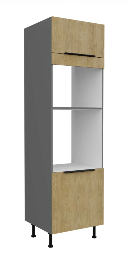 60 cm augsts skapis ar cepeškrāsni un mikroviļņu krāsni “Cremona Anthracite 60 DPM-210 2F”