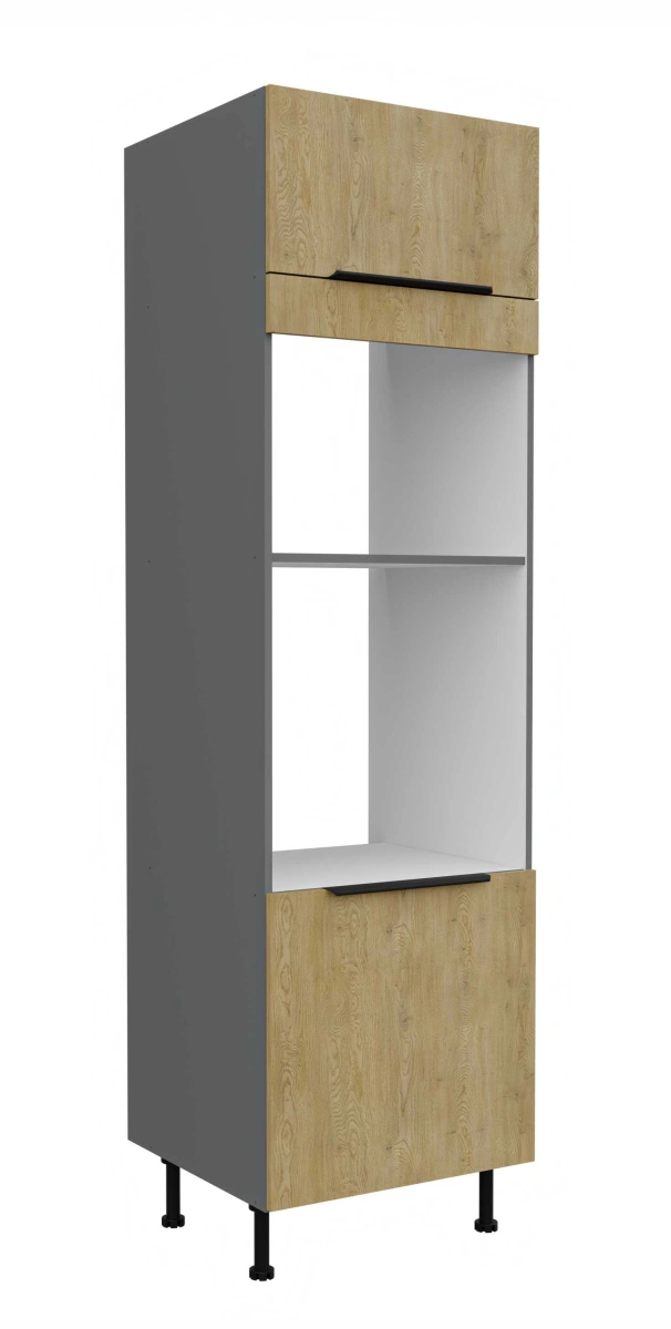 60 cm augsts skapis ar cepeškrāsni un mikroviļņu krāsni "Cremona Anthracite 60 DPM-210 2F"