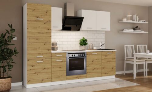 Virtuves komplekts ar darba virsmu, virtuve 260 cm, Toni artisan ozols