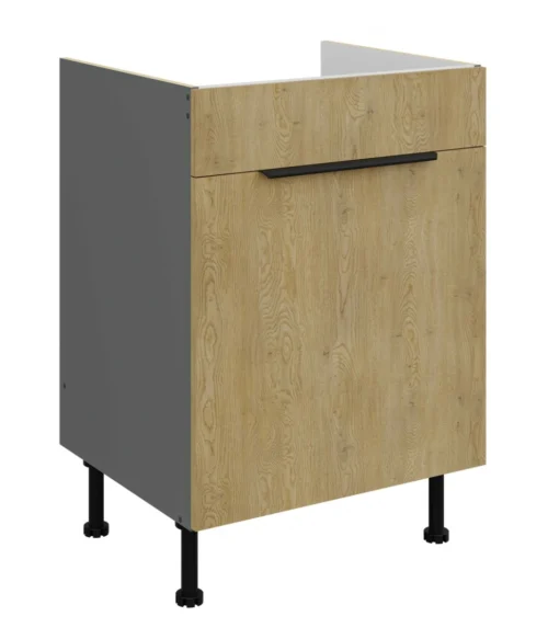Apakšējais skapītis 60 cm, izlietne, atvilktne, Cremona antracīta krāsā 60 ZL 1S BB
