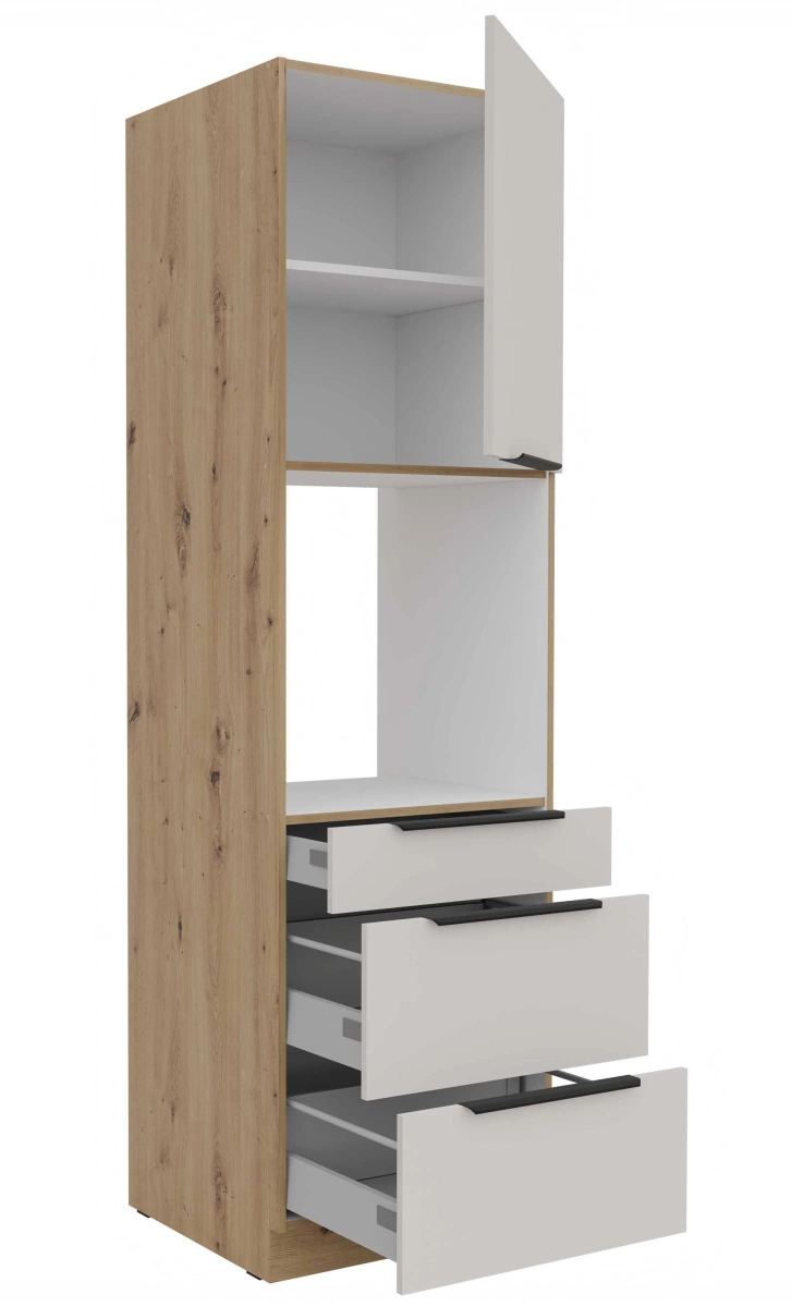 60 cm kolonnas skapis cepeškrāsnij ar atvilktnēm Solea 60 DPS-210 3S 1F — изображение 2