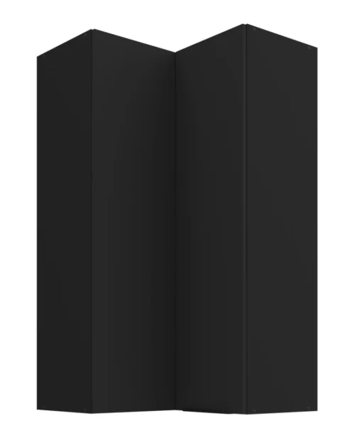 Augšējais stūra skapis 60 cm Sienas melns matēts 58×58 GN-108 2F 90 grādi