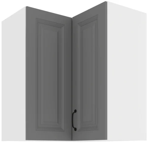 Augšējais stūra skapis 60 cm Stillo balts/pelēks 60×60 GN-72 2F 90 grādi