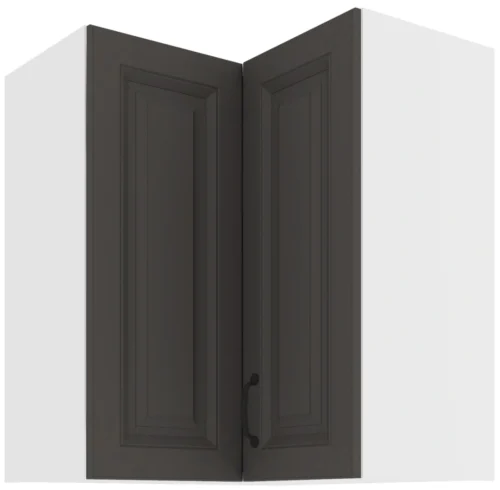 Augšējais stūra skapis 60 cm Stillo balts/grafīts 60×60 GN-72 2F 90 grādi
