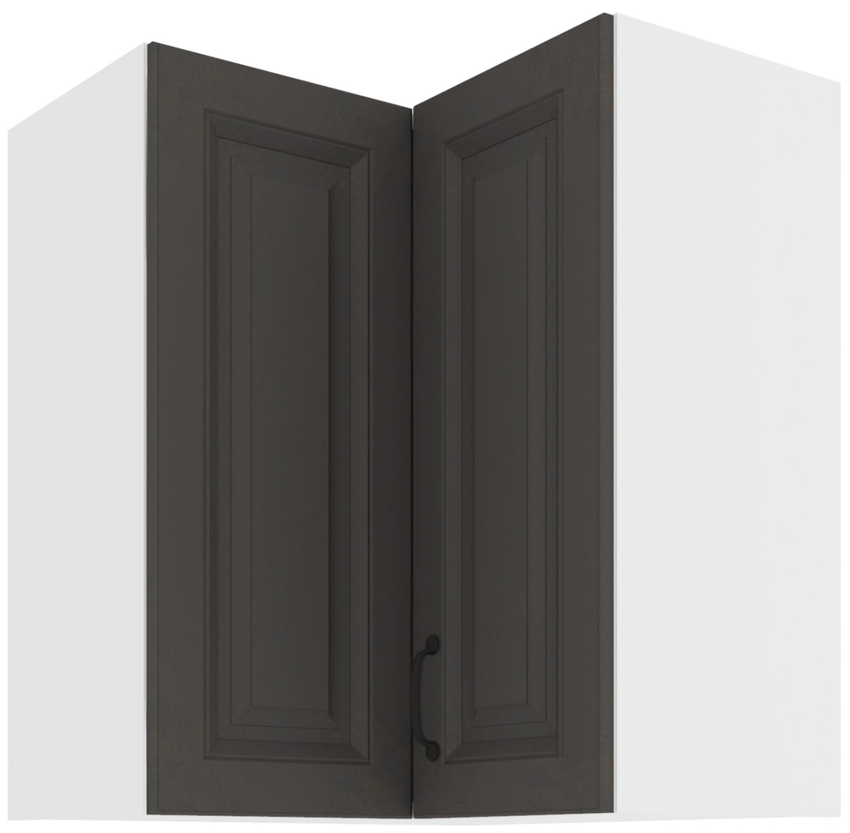 Augšējais stūra skapis 60 cm Stillo balts/grafīts 60x60 GN-72 2F 90 grādi