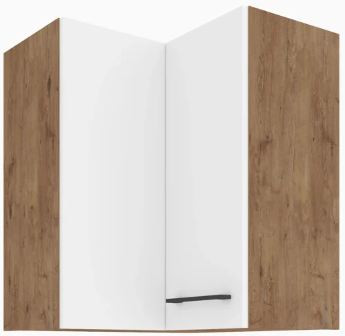 Augšējais stūra skapis 60 cm Vigo balts spīdīgs 60×60 GN-72 2F 90 grādi