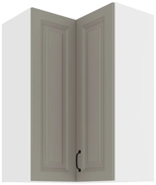 Augšējais stūra skapis 60 cm Stillo balts/māla pelēks 60×60 GN-90 2F 90 grādi