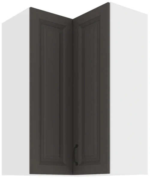 Augšējais stūra skapis 60 cm Stillo balts/grafīts 60×60 GN-90 2F 90 grādi