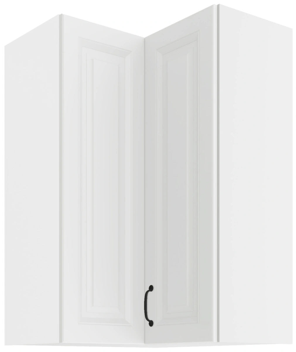 Augšējais stūra skapis 60 cm Stillo balts/balts 60x60 GN-90 2F 90 grādi