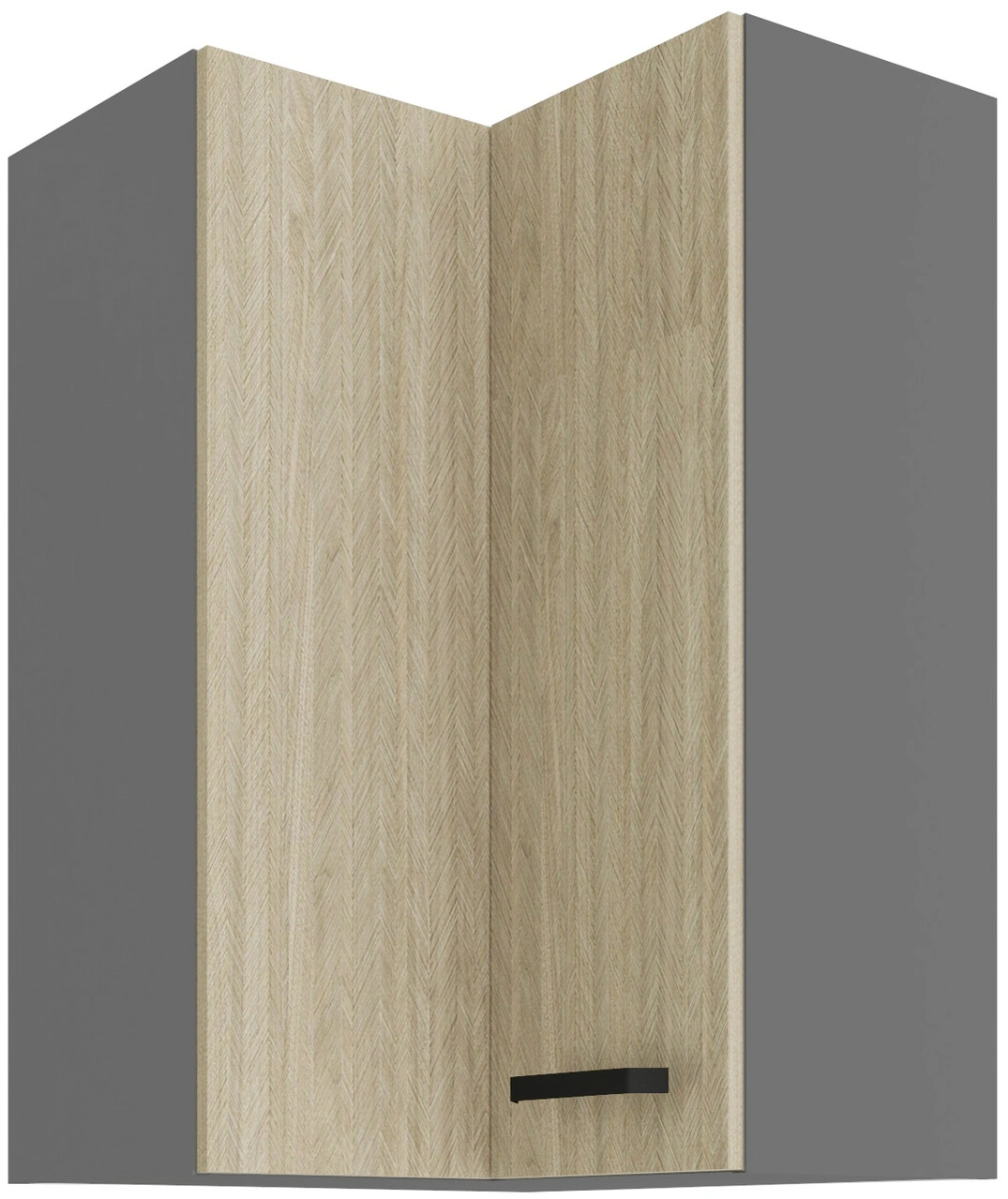 Augšējais stūra skapis 60/60 cm Scandi zīda kaula raksts 60x60 GN-90 2F 90 grādi