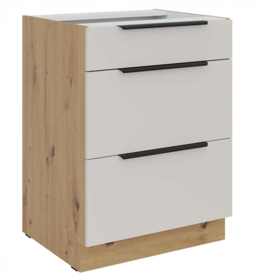 Apakšējais skapis 60 cm ar atvilktnēm Solea 60 D 3S BB