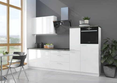 Virtuve 270 cm, Lara White virtuves komplekts