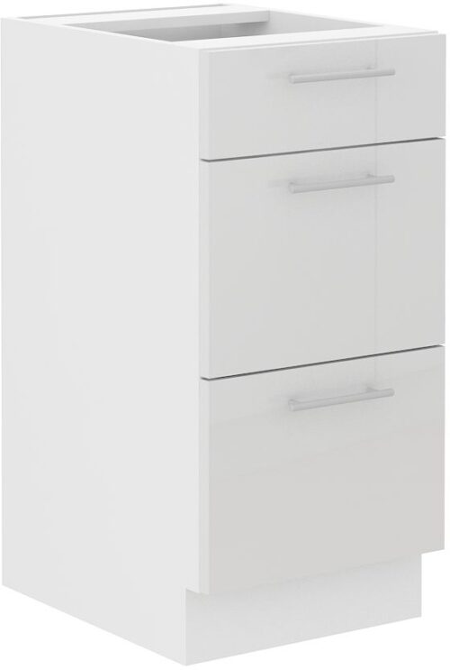 Apakšējais skapis 40 cm ar atvilktnēm Lara White 40 D3S BB Quadro