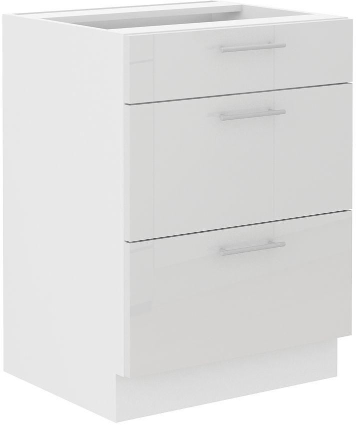 Apakšējais skapis 60 cm ar atvilktnēm Lara White 60 D3S BB Quadro