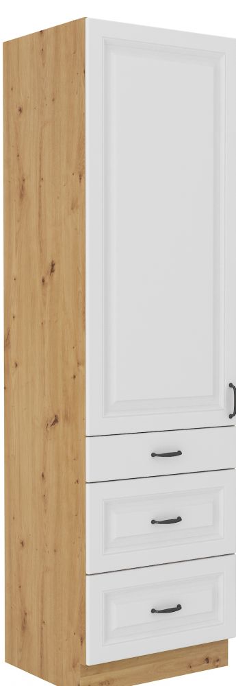 Stillo artisan/balts 60 cm pieliekamā skapis ar atvilktnēm DKS-210 3S 1F