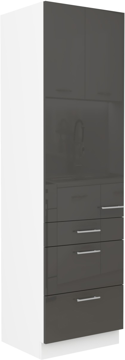 Lara Grey 60 DKS-210 3S 1F 60 cm kolonnas skapis ar atvilktnēm