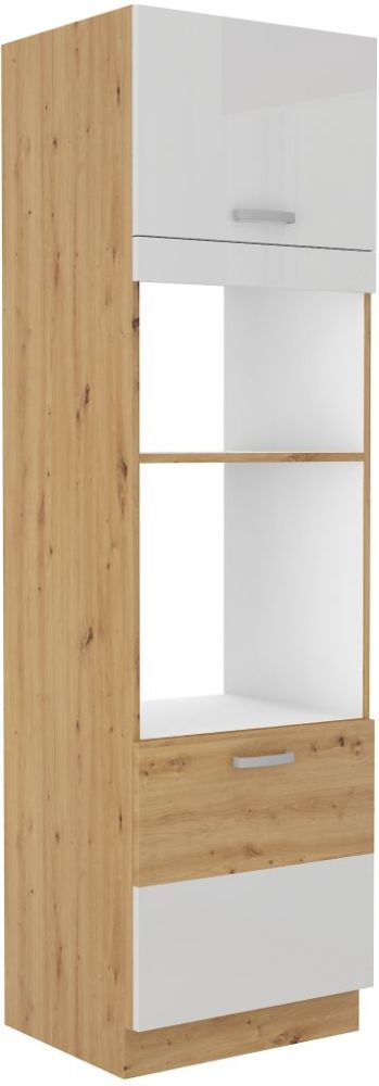 Artisan krāsns un mikroviļņu krāsns skapis, spīdīgi balts, 60 DPM-210 2F