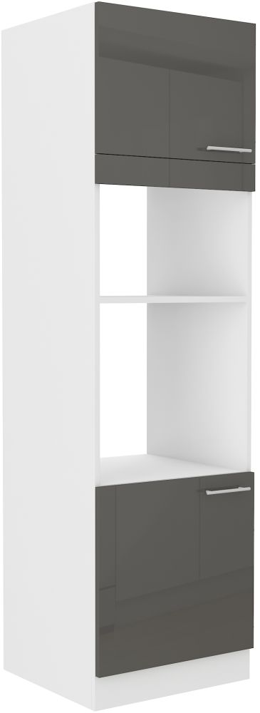 60 cm kolonnas skapis ar cepeškrāsni un mikroviļņu krāsni Lara Grey 60 DPM-210 2F