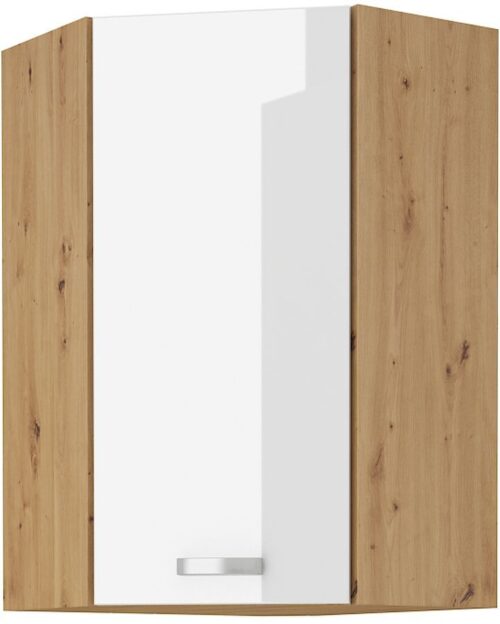 Artisan stūra sienas skapis, balts, spīdīgs, 60×60 GN-90 (45 grādi) 1F