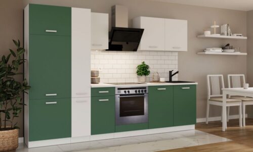 Virtuves komplekts ar darba virsmu, virtuve 290 cm Toni zaļš labradors