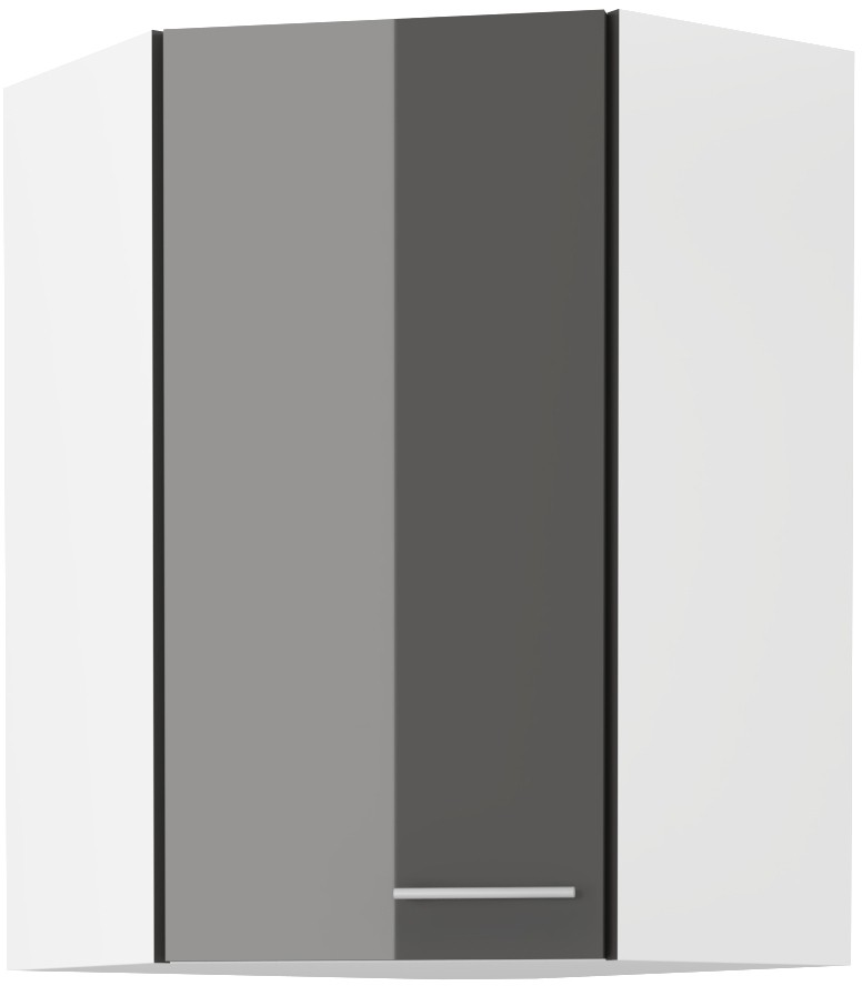 Augšējais stūra skapis 60/60 cm Lara Grey 60x60 GN-90 45 grādi 1F