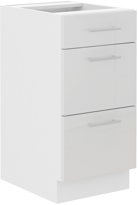 Apakšējais skapis 40 cm, atvilktnes Lara, balts, 40 D 3S BB, PREM BOX