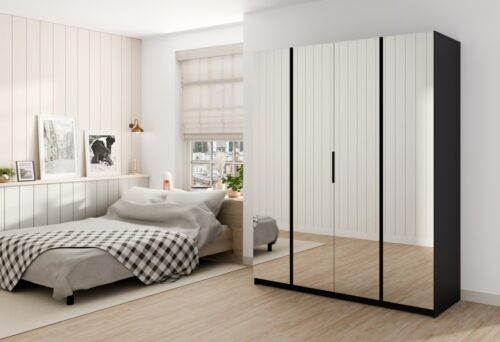 Kaja BL/BL 4 MIRROR četrdurvju skapis
