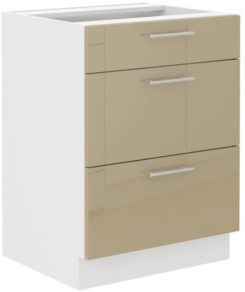 Apakšējais skapis 60 cm ar atvilktnēm Lara Cappucino 60 D3S BB Quadro