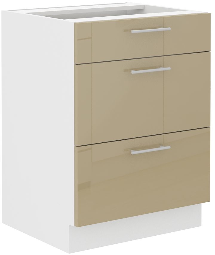 Apakšējais skapis 60 cm ar atvilktnēm Lara Cappucino 60 D3S BB Quadro