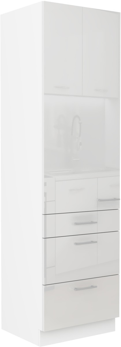60 cm kolonnas skapis ar atvilktnēm Lara White 60 DKS-210 3S 1F