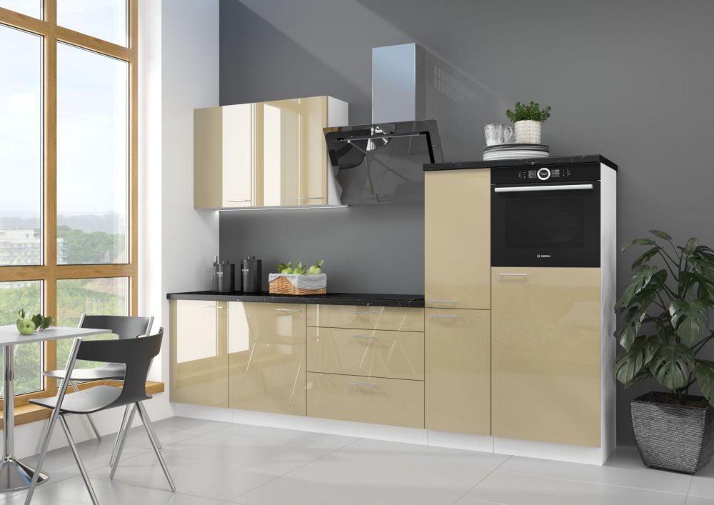 60 cm kolonnas skapis ar atvilktnēm un uzglabāšanas vietu Lara Cappucino 60 DKS-210 3S 1F — 2 attēls