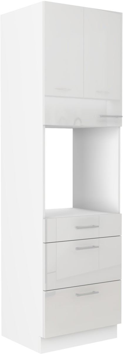 Augsts skapis 60 cm ar cepeškrāsns atvilktni Lara White 60 DPS-210 3S 1F