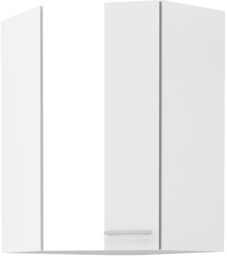 Augšējais stūra skapis 60/60 cm Lara White 60x60 GN-90 45 grādi 1F