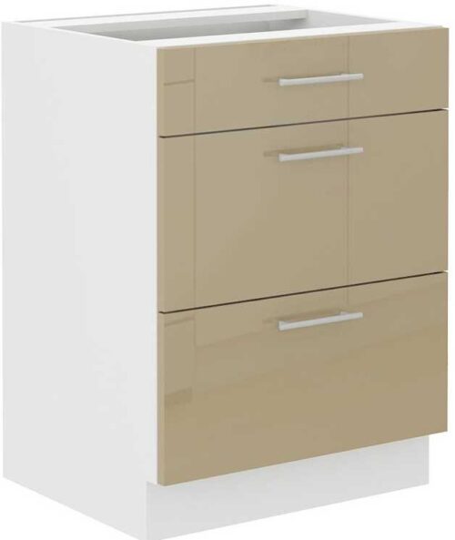 Apakšējais skapis 60 cm atvilktnes Lara Cappucino 60 D 3S BB PREM BOX