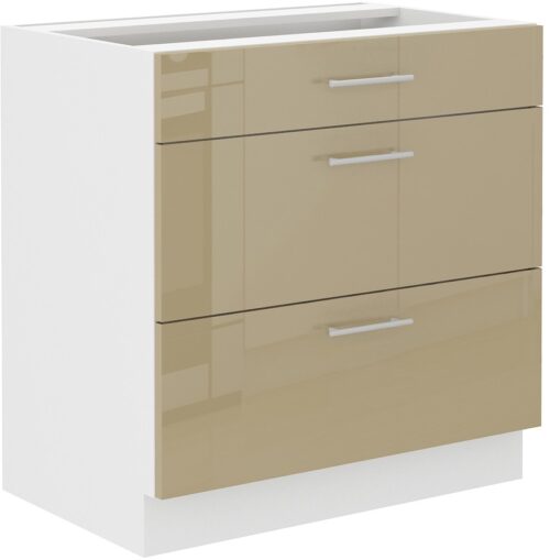 Apakšējais skapis 80 cm atvilktnes Lara Cappucino 80 D 3S BB PREM BOX