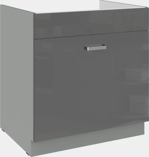 Apakšējais skapītis 80 cm, izlietnes atvilktne, pelēks, 80 ZL 1S BB, PREMIUM BOX