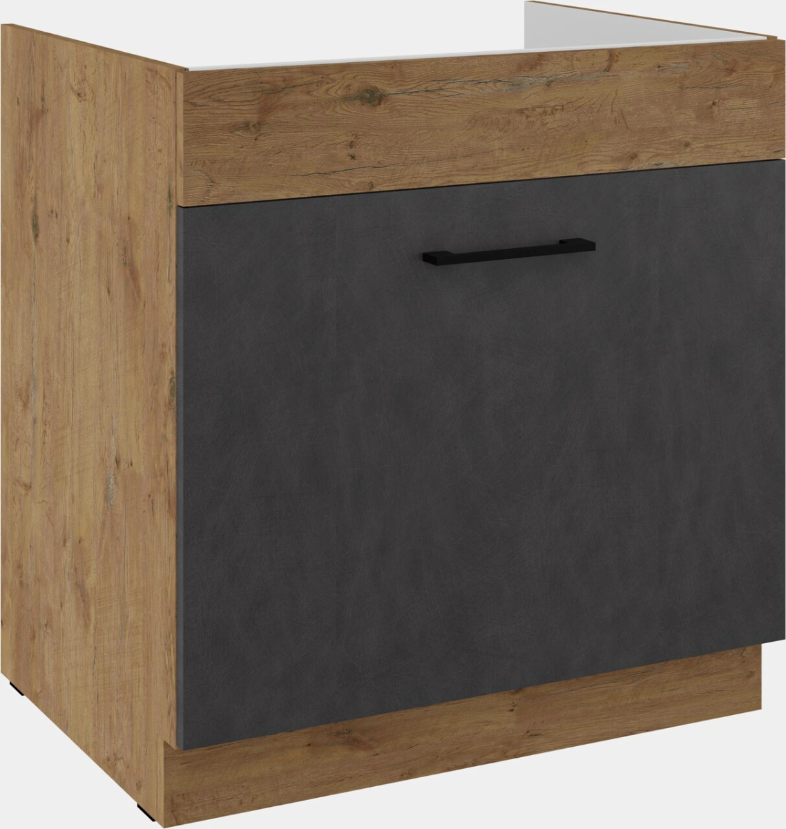 Apakšējais skapītis 80 cm, izlietne, atvilktne, Vigo grafīta matēta krāsa, 80 ZL 1S BB PREMIUM BOX