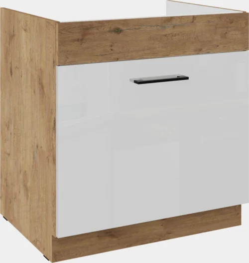 Apakšējais skapītis 80 cm izlietne Vigo balts spīdīgs 80 ZL 1S BB PREMIUM BOX