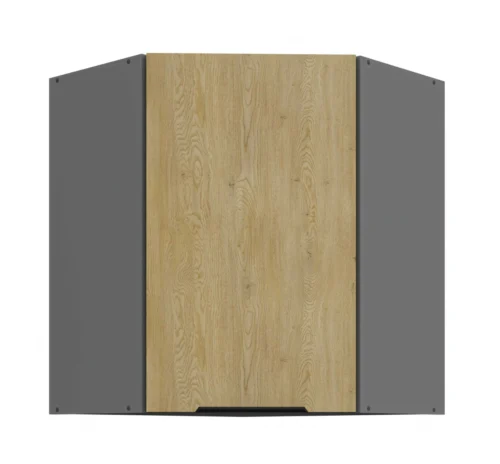 Augšējais stūra skapis 60/60 cm Cremona antracīta krāsā 60×60 GN-72 45 grādi 1F
