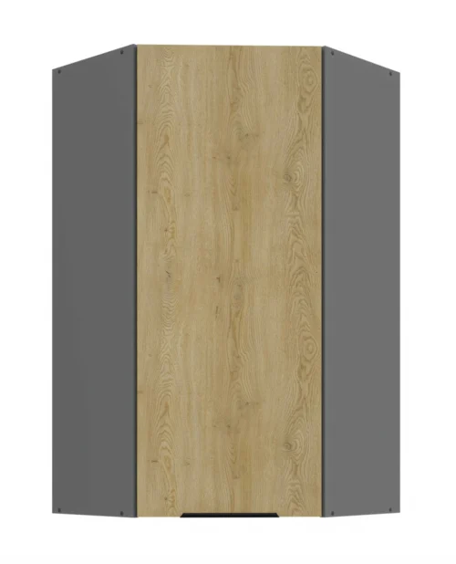 Augšējais stūra skapis 60/60 cm Cremona antracīta krāsā 60×60 GN-108 45 grādi 1F