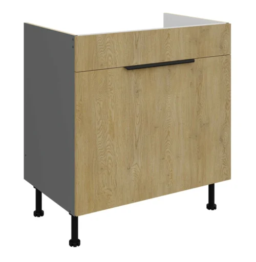 Apakšējais skapītis 80 cm, izlietne, atvilktne, Cremona antracīta krāsā 80 ZL 1S BB
