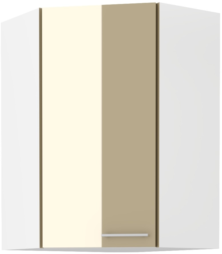 Augšējais stūra skapis 60/60 cm Lara Cappuccino 60x60 GN-90 45 grādi 1F