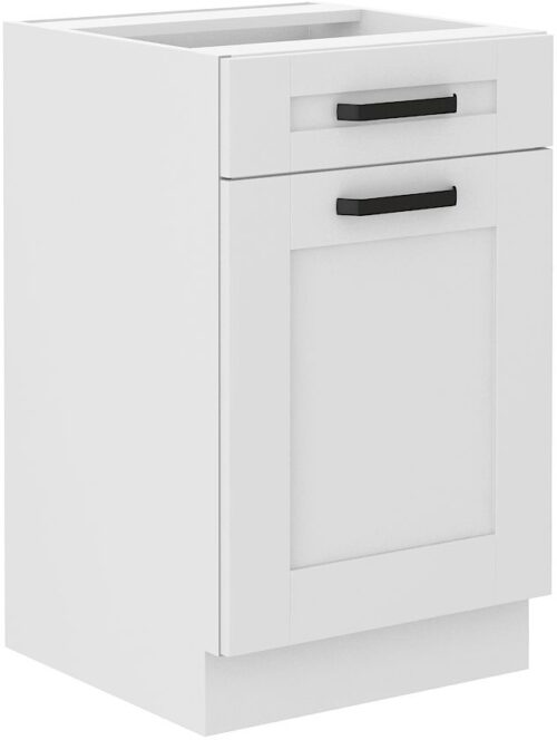 50 cm pamatnes skapis ar atvilktni Luna balts 50 D 1F 1S