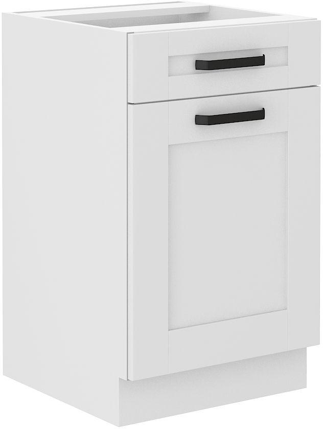 50 cm pamatnes skapis ar atvilktni Luna balts 50 D 1F 1S